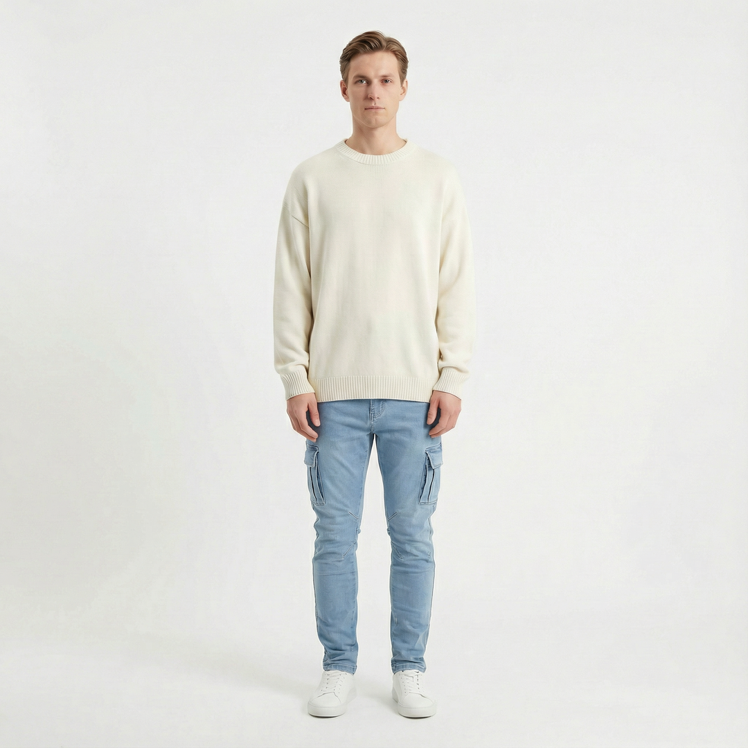 Soren – Smala cargobyxor i stretchdenim
