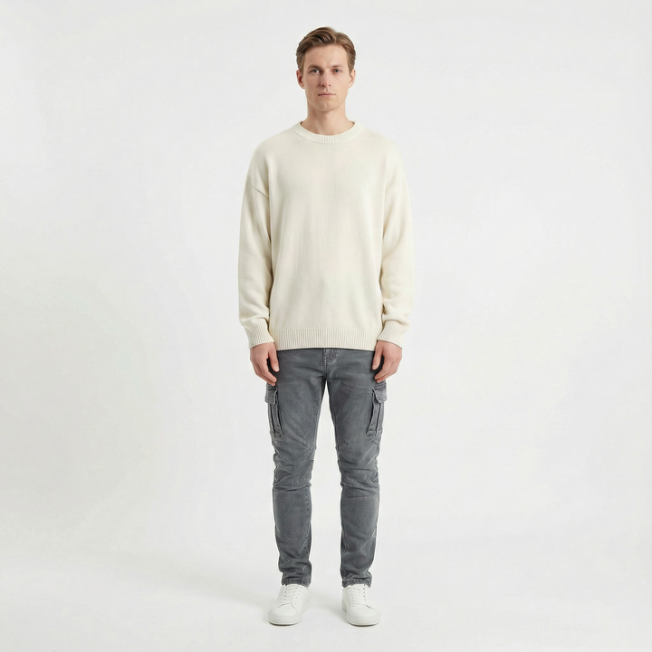 Soren – Smala cargobyxor i stretchdenim