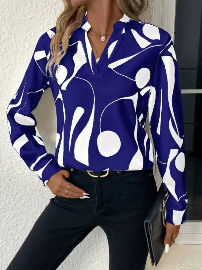 Wilma – Löst sittande blus med grafisk tryck