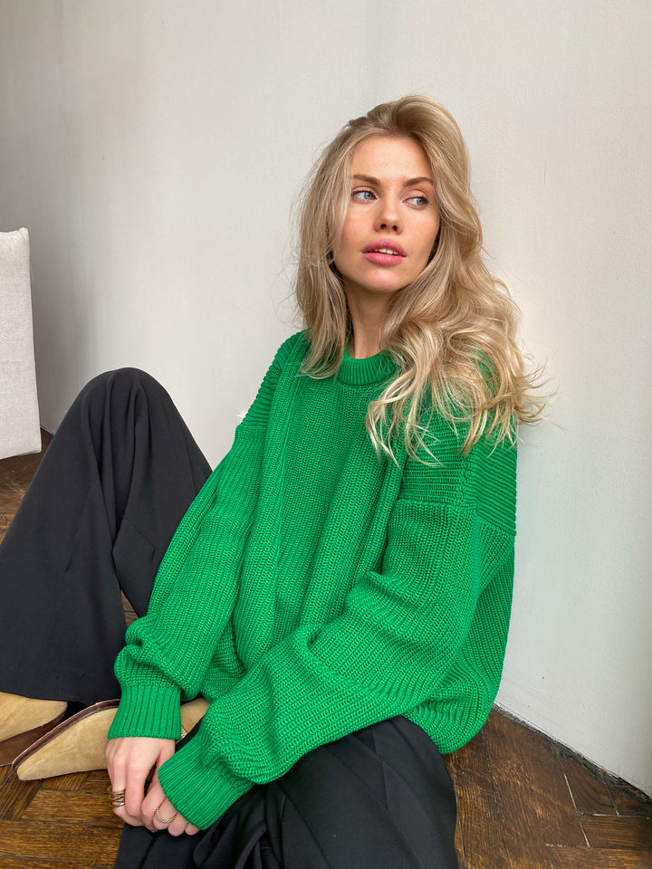 Mila - Grovstickad oversized tröja