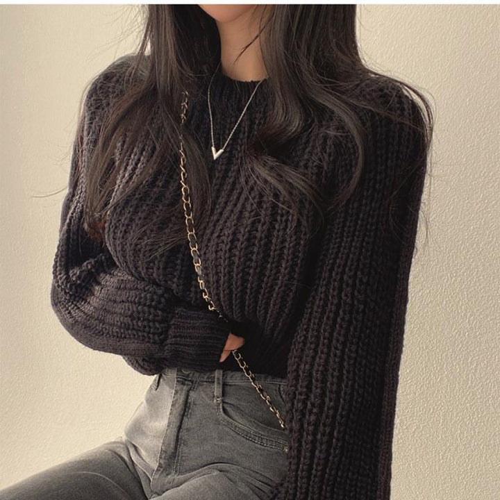 All-matching Crew Neck Pullover Sweater Women