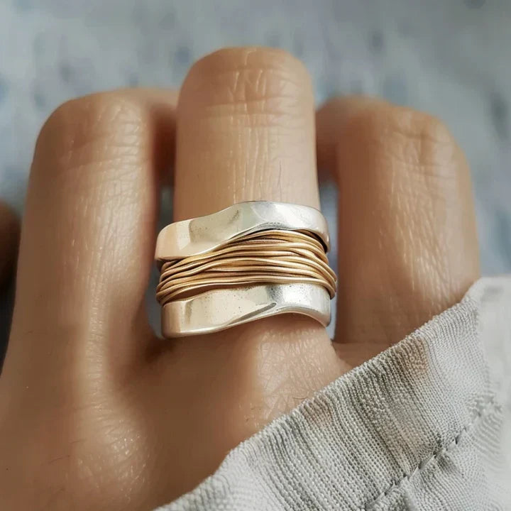 Viora Thread Ring | Braided Alloy Design, Antiqued Finish