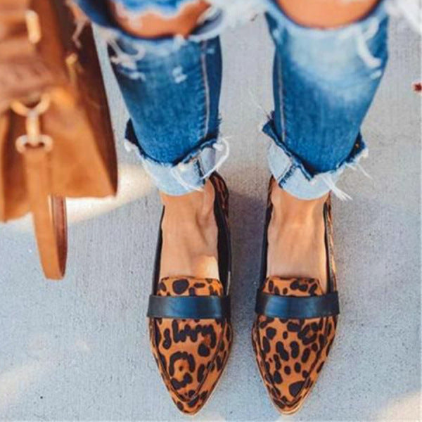 Elora – Loafer med leopardtryck och smal rem