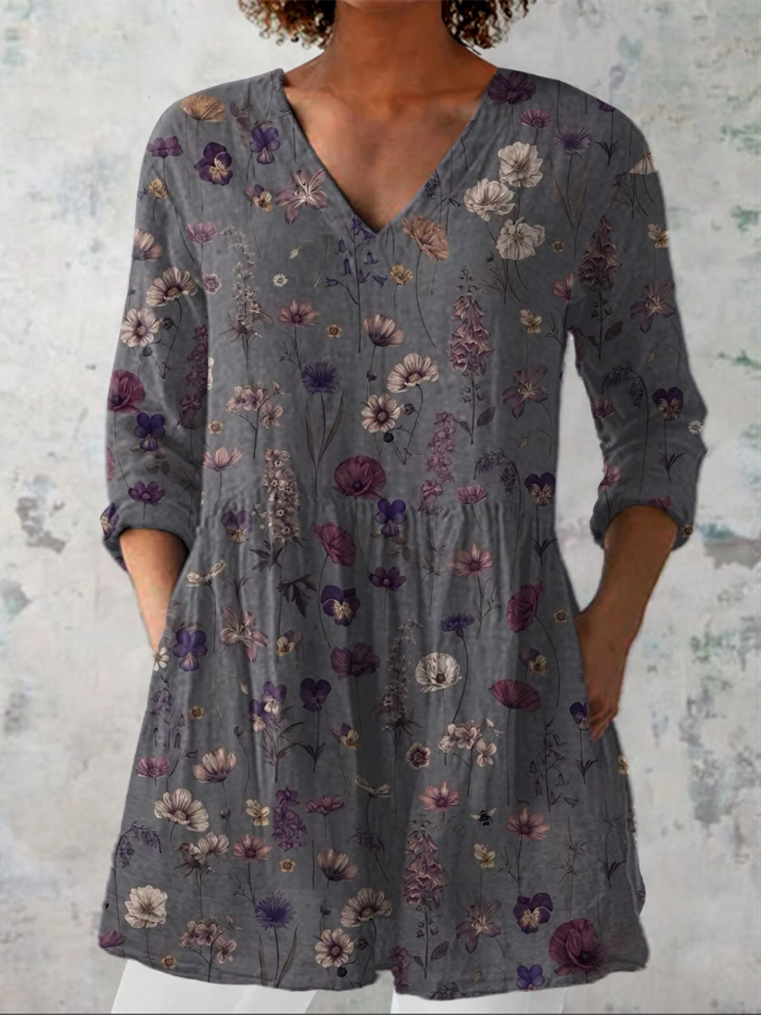 Mila - Long Blouse with Bold Pattern