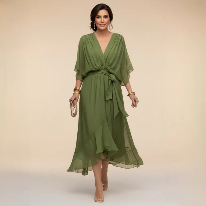 Linnea - Elegant wrap dress with a soft drape