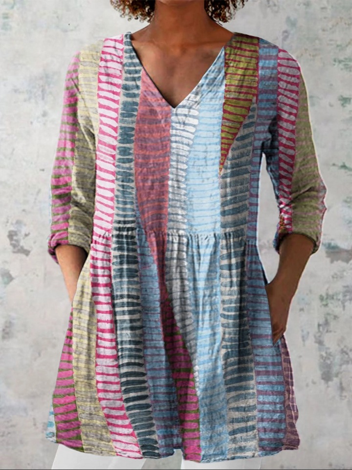 Nalla - Long Blouse with Bold Pattern