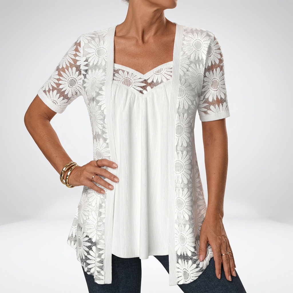 Aurelisse – Elegant topp med romantiska spetsdetaljer