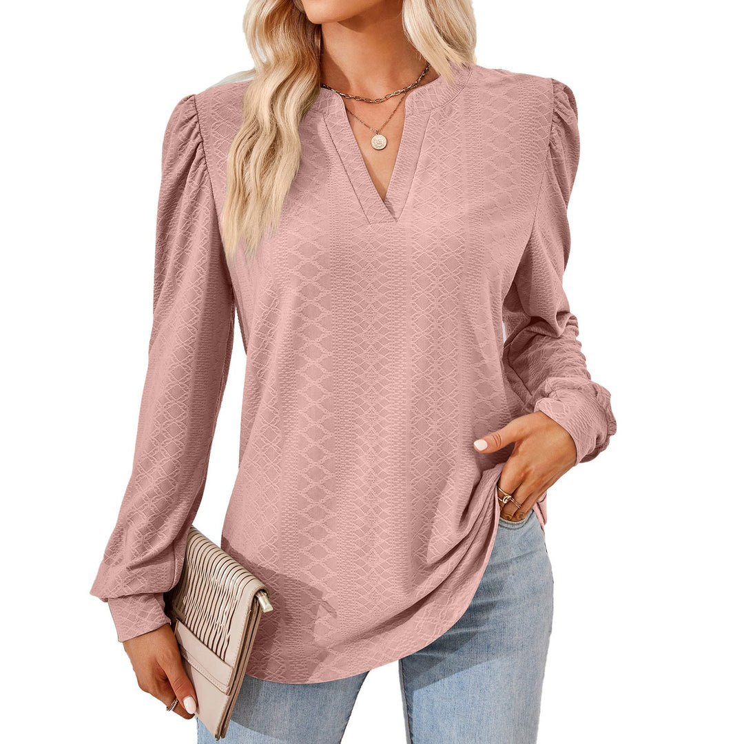 Eldra – Blus med struktur och V-hals