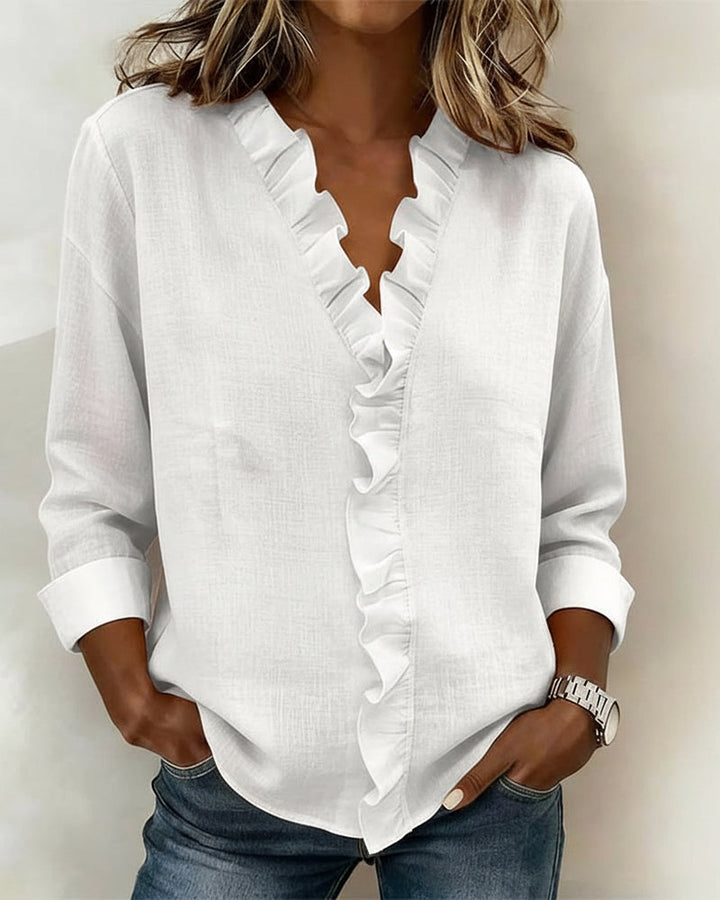 Velisse – Romantisk blus med eleganta volanger | 1+1 GRATIS idag
