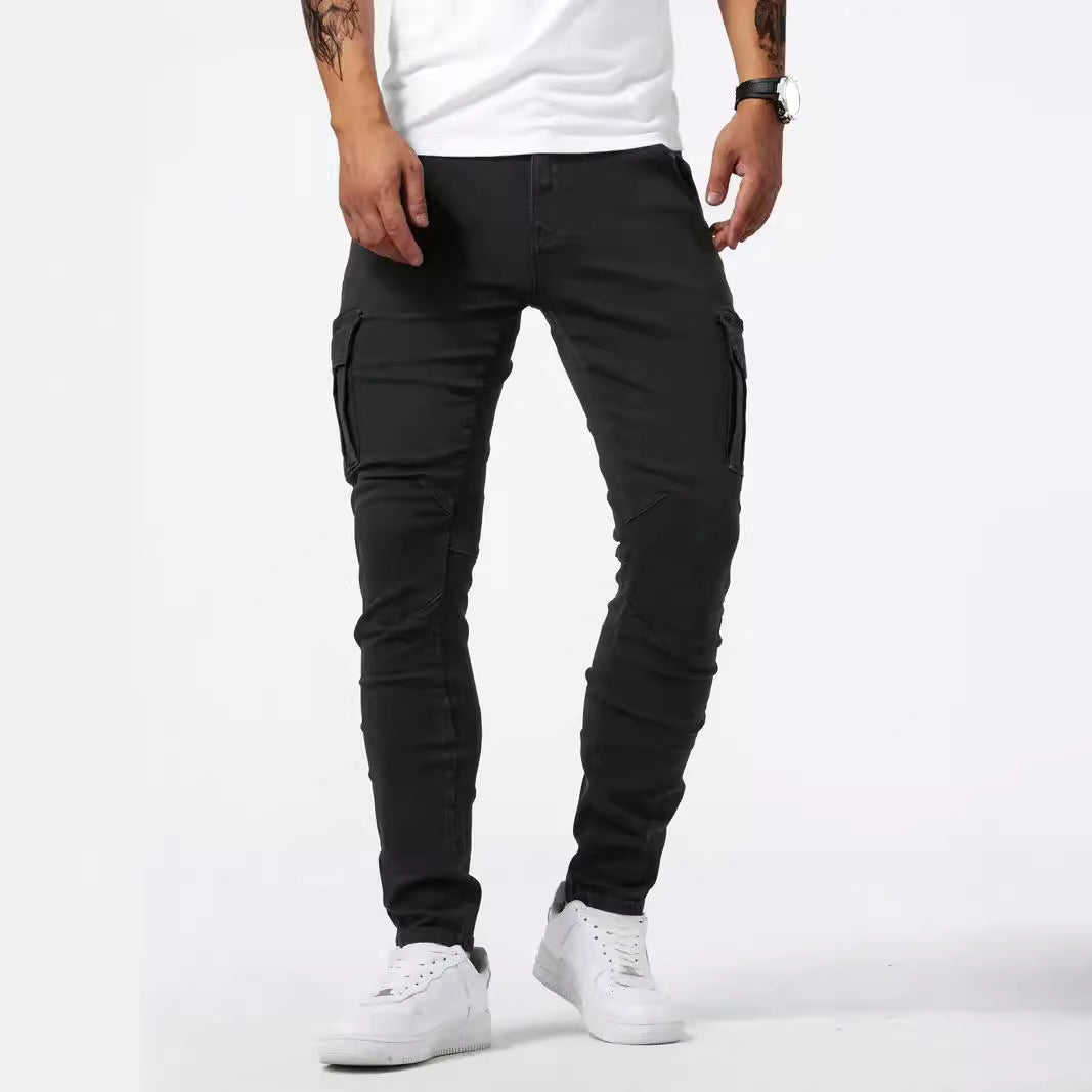 Hedrik - Svart tapered cargo byxa