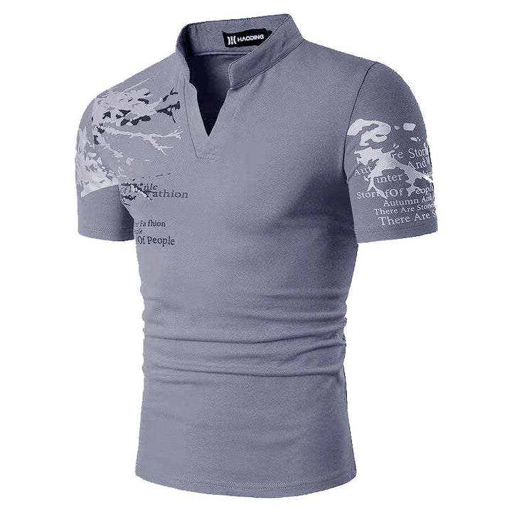 Riven – Röd Slim Fit Polo med Grafiska Detaljer