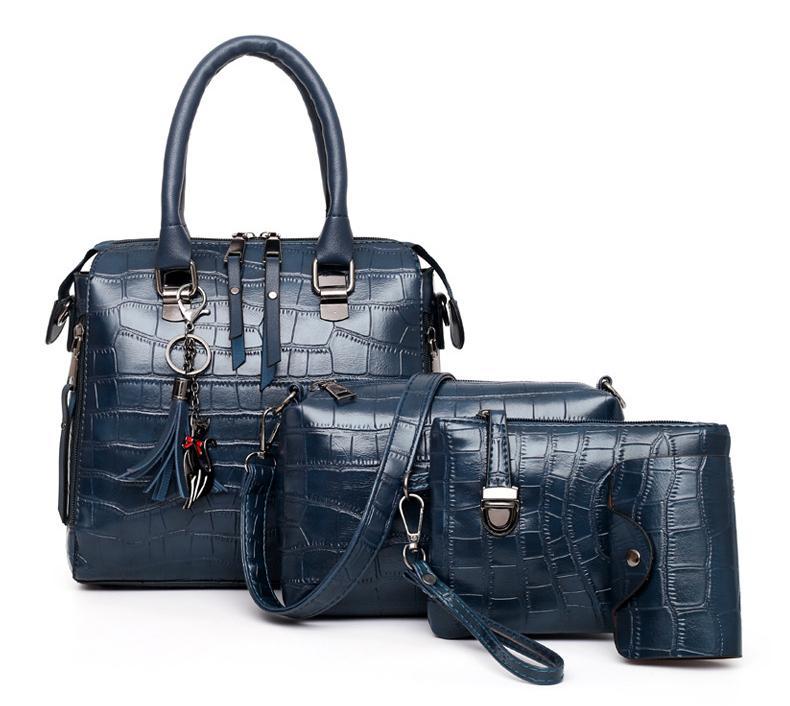 Elvira – Four-Piece Crocodile-Effect Bag Set