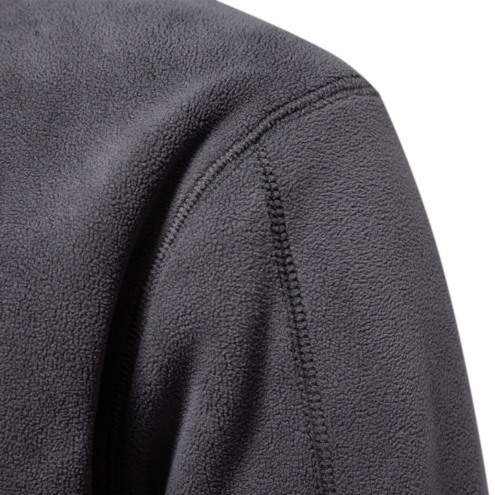 Nils - Sandfärgad halv-zip tröja med diskret komfort