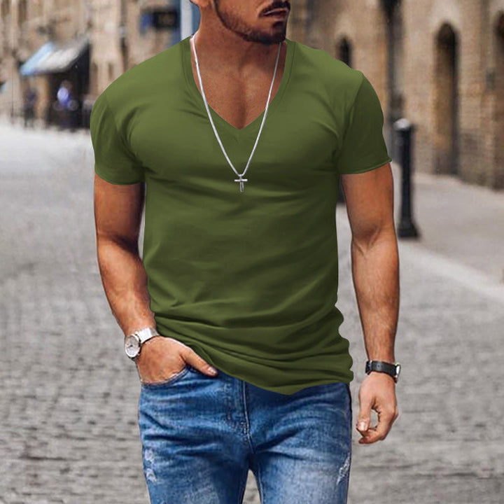 Arvid – Svart V-Hals T-shirt för Dagligt Komfort