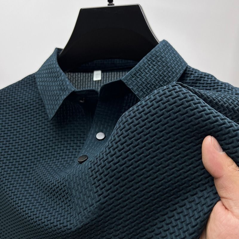 Soren – Andningsbar herrpoloshirt med textur