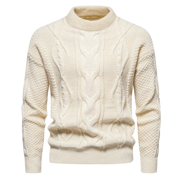 Xanderik - Bordeauxröd tröja med subtil kabelstruktur