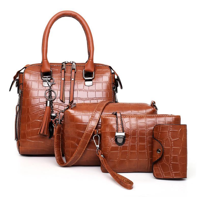 Elvira – Four-Piece Crocodile-Effect Bag Set