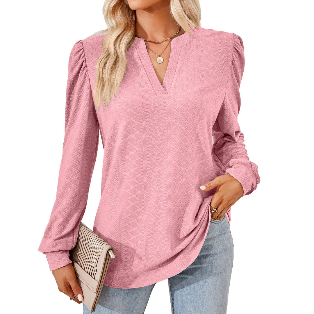 Eldra – Blus med struktur och V-hals