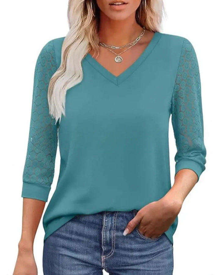 Serapha – Elegant topp med spetsärmar | 1+1 gratis eller 2+3 erbjudande