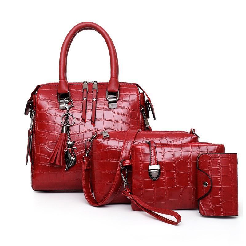 Elvira – Four-Piece Crocodile-Effect Bag Set