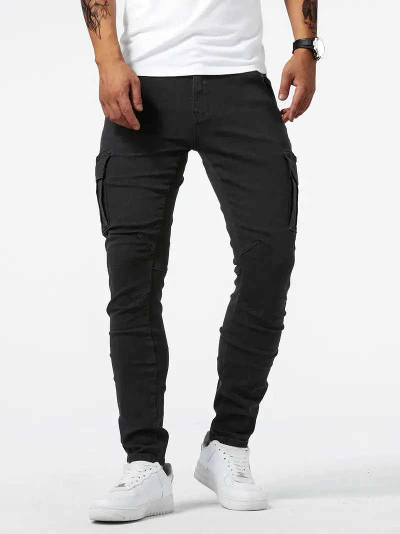 Hedrik - Svart tapered cargo byxa