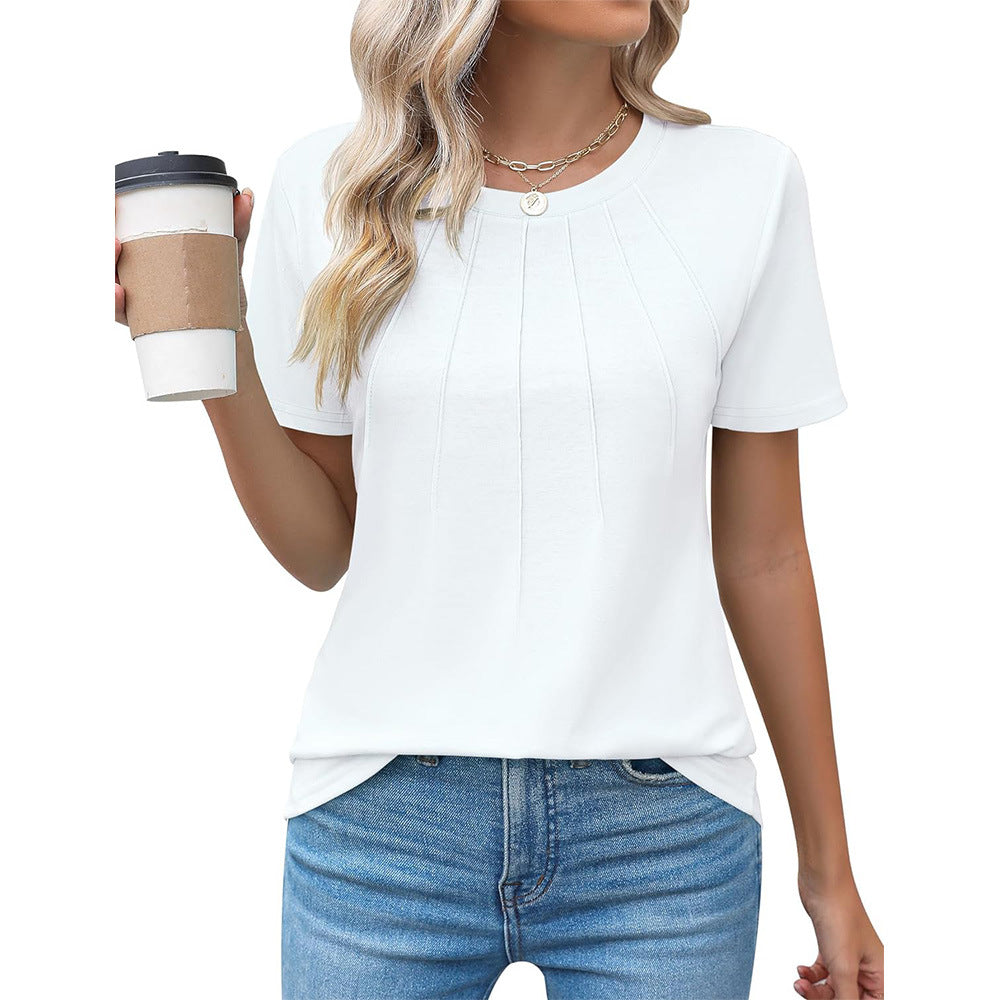Ravela – Blommönstrad topp med eleganta plissédetaljer