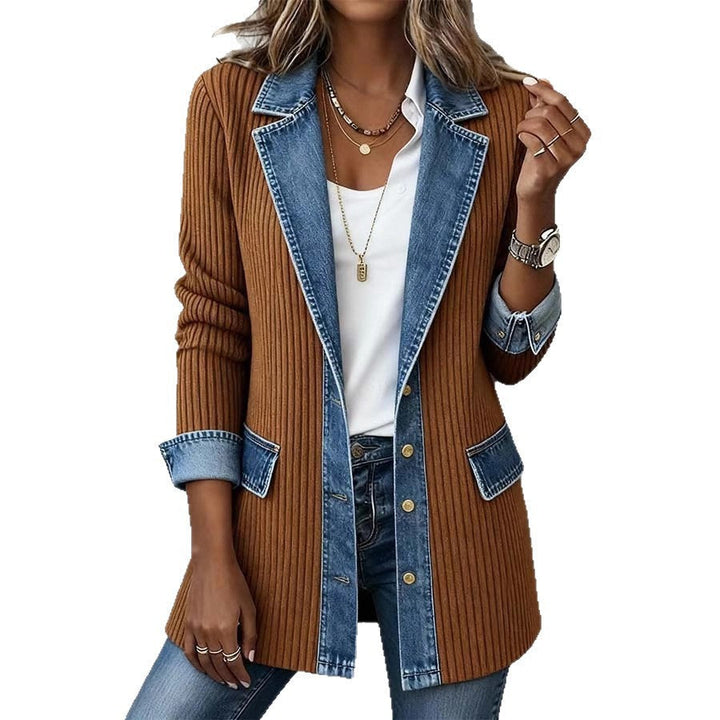 Luma - ribbad denimjacka-set