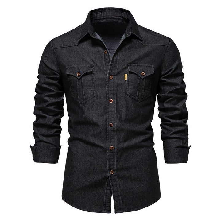 Levi - Svart denimskjorta med tuff stil