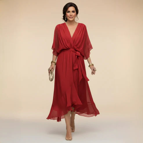 Linnea - Elegant wrap dress with a soft drape