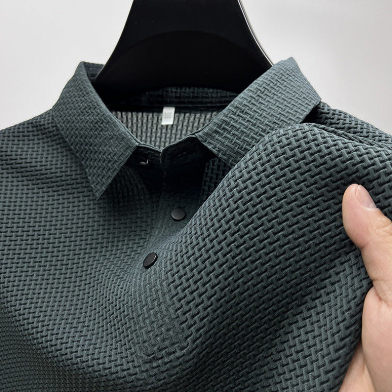 Soren – Andningsbar herrpoloshirt med textur
