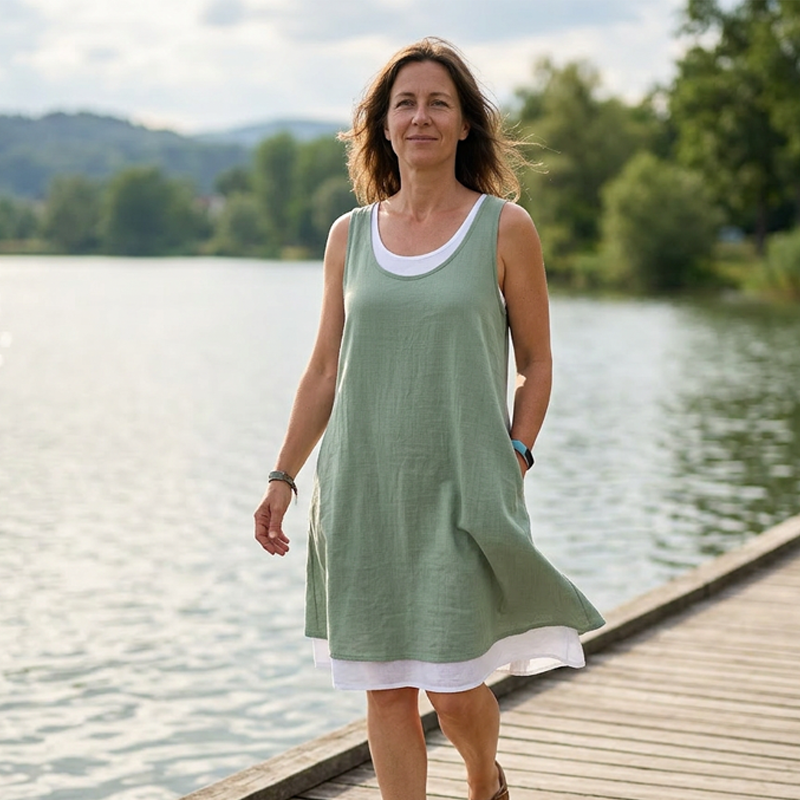 Annika – Luftig klänning med lagerlook