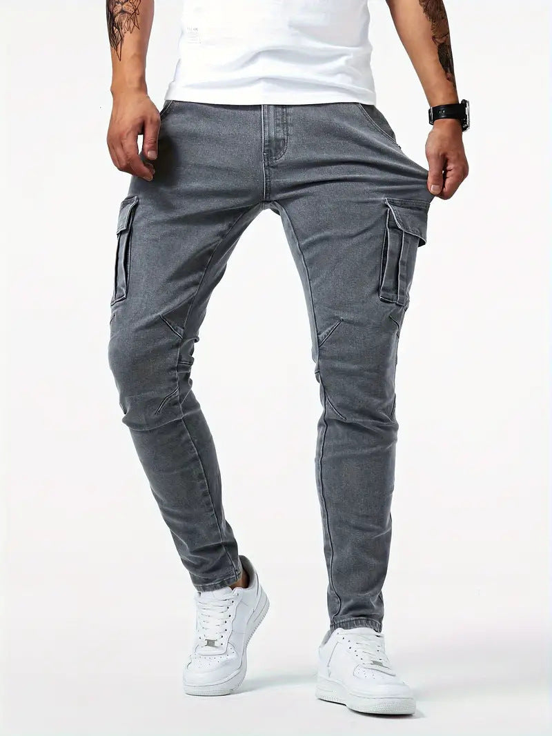 Hedrik - Svart tapered cargo byxa