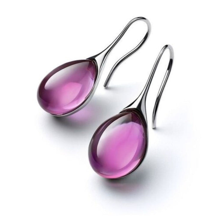 Gala Gold Drop Earrings | Elegant Teardrop Design with Crystal Inlay