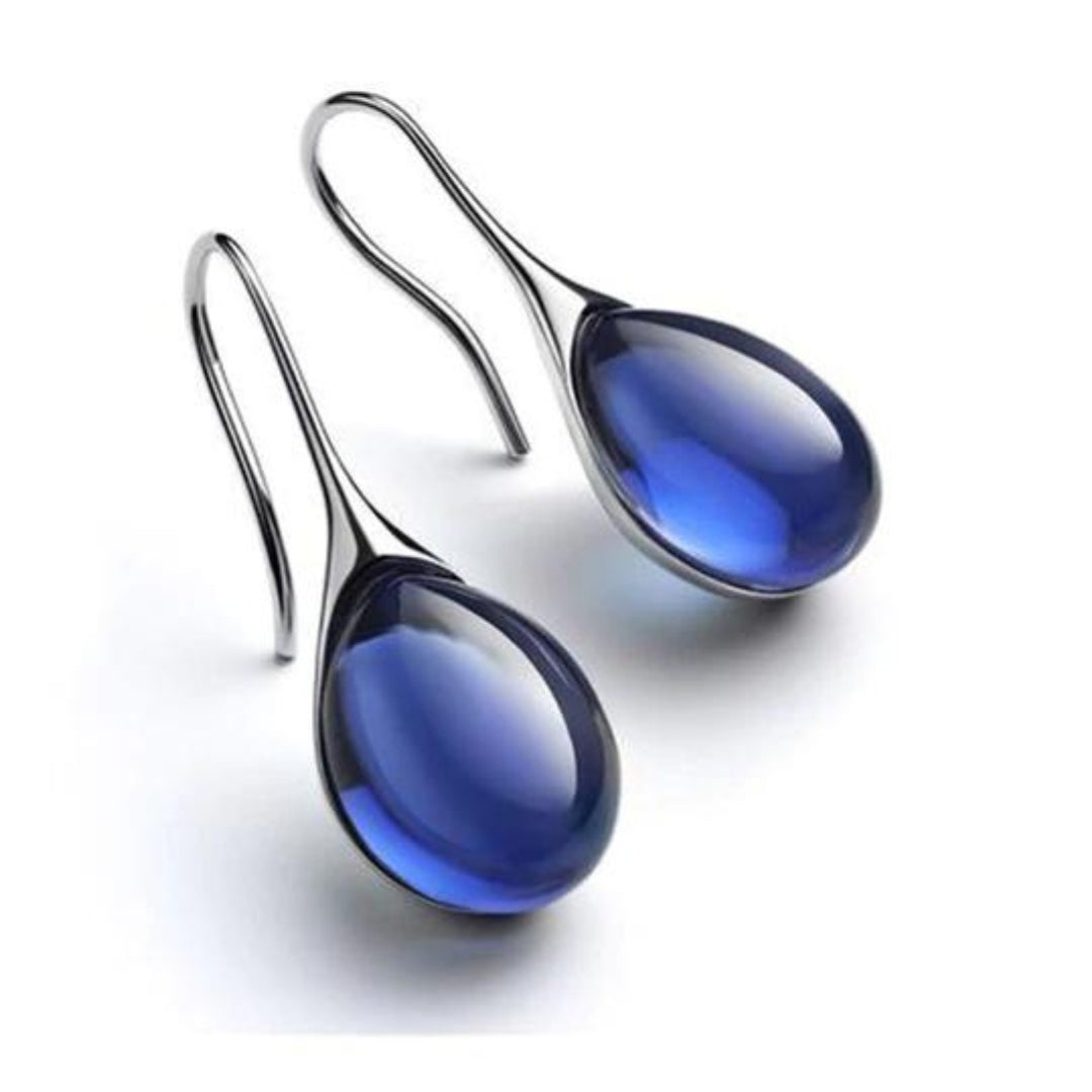 Gala Gold Drop Earrings | Elegant Teardrop Design with Crystal Inlay