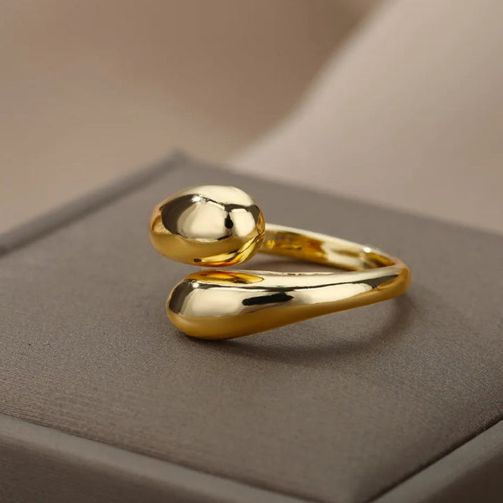Glimmer Adjustable Ring | Gold Alloy, Retro Style