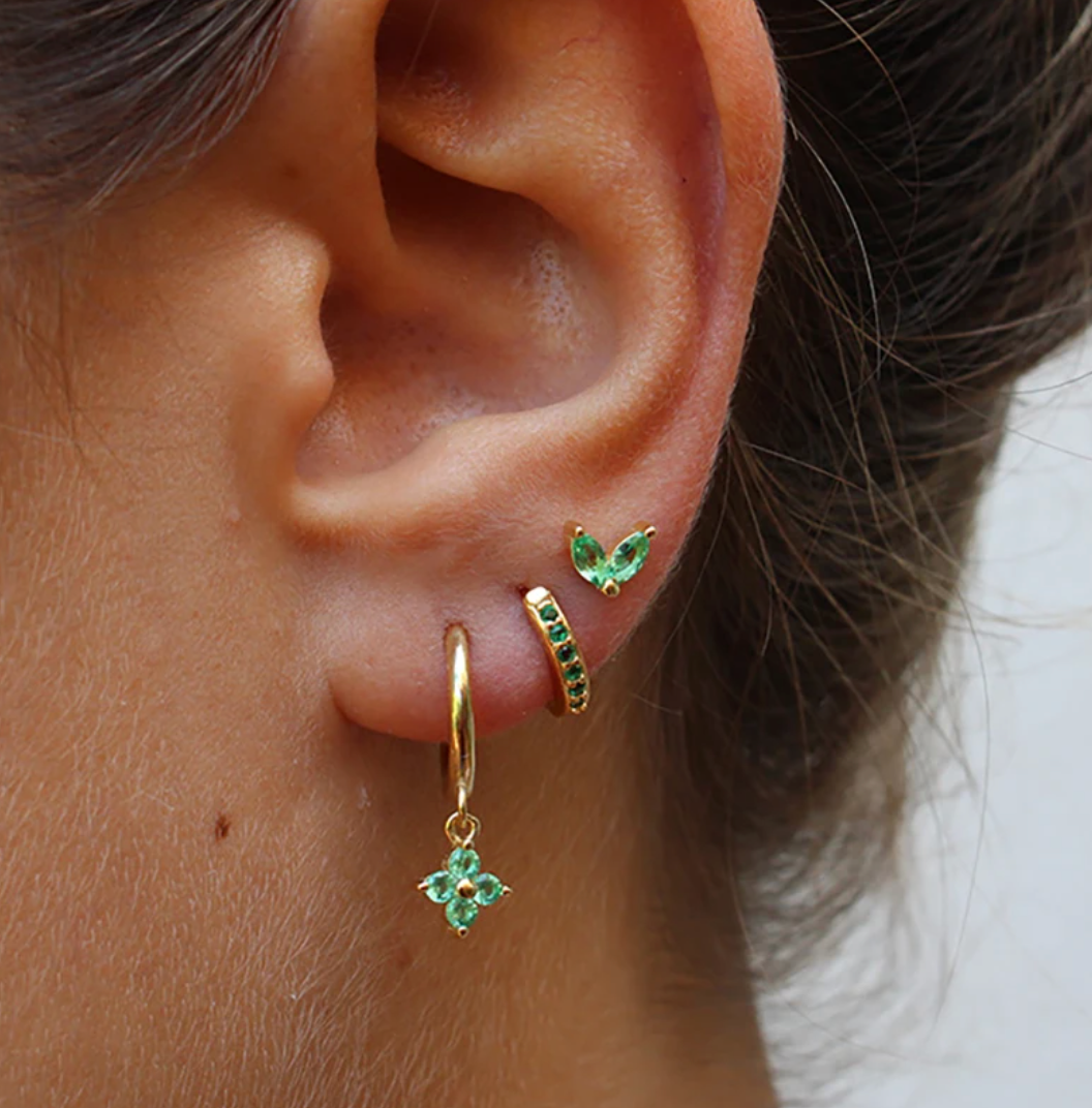 Gala Button and Pendant Earrings | 18K Gold Plated Copper, Geometric Design