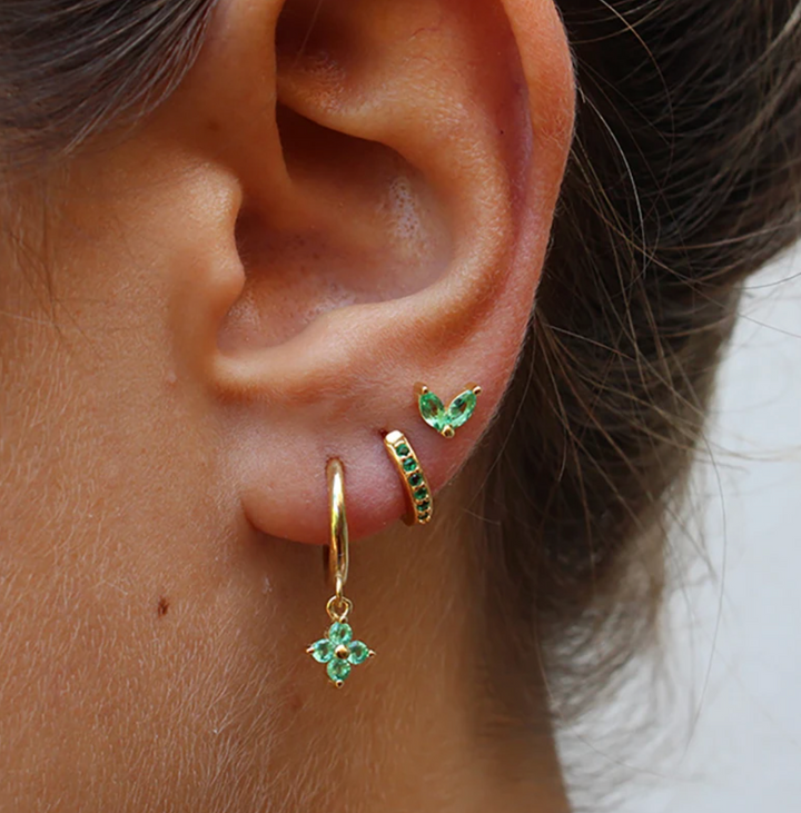 Gala Button and Pendant Earrings | 18K Gold Plated Copper, Geometric Design