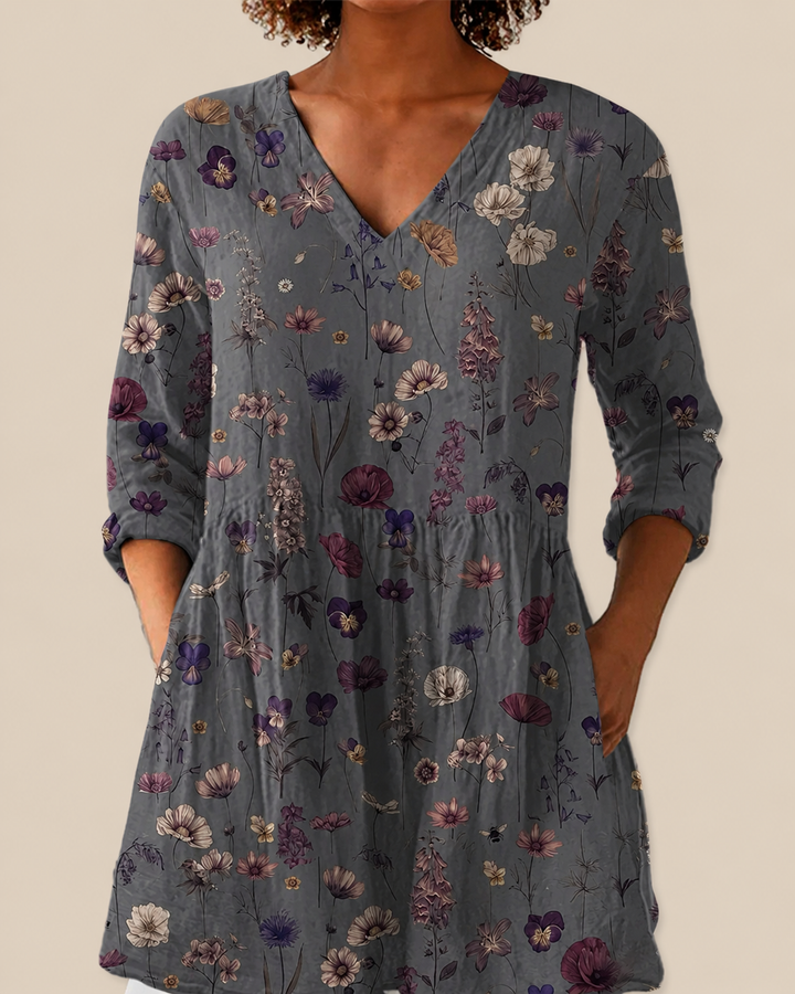 Mila - Long Blouse with Bold Pattern