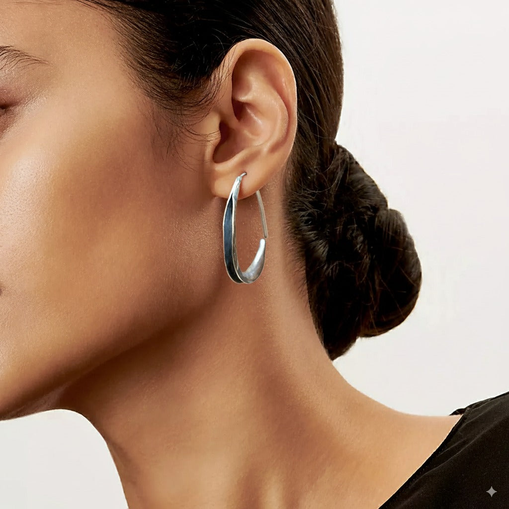 Sora Large Circle Earrings | Electroplated Alloy, 4cm Geometric Design