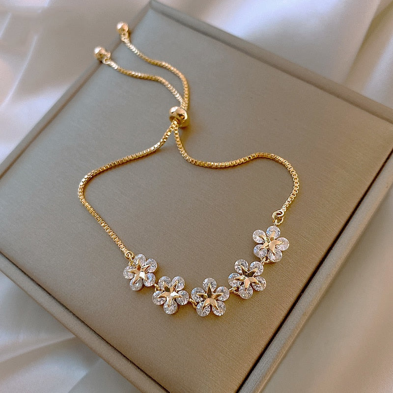 Fiora Gold Bracelet | Titanium Steel with Crystal Inlay