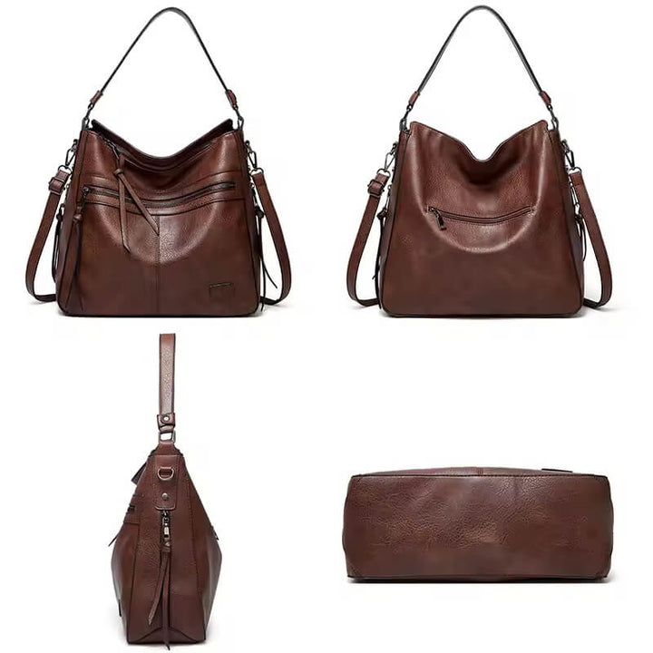 Martha – Wide Leather Hobo Bag