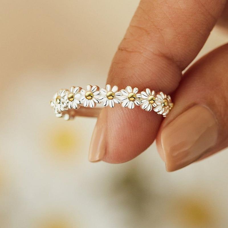 Dalia Adjustable Ring | Silver-Tone Copper with Hand-Painted Enamel