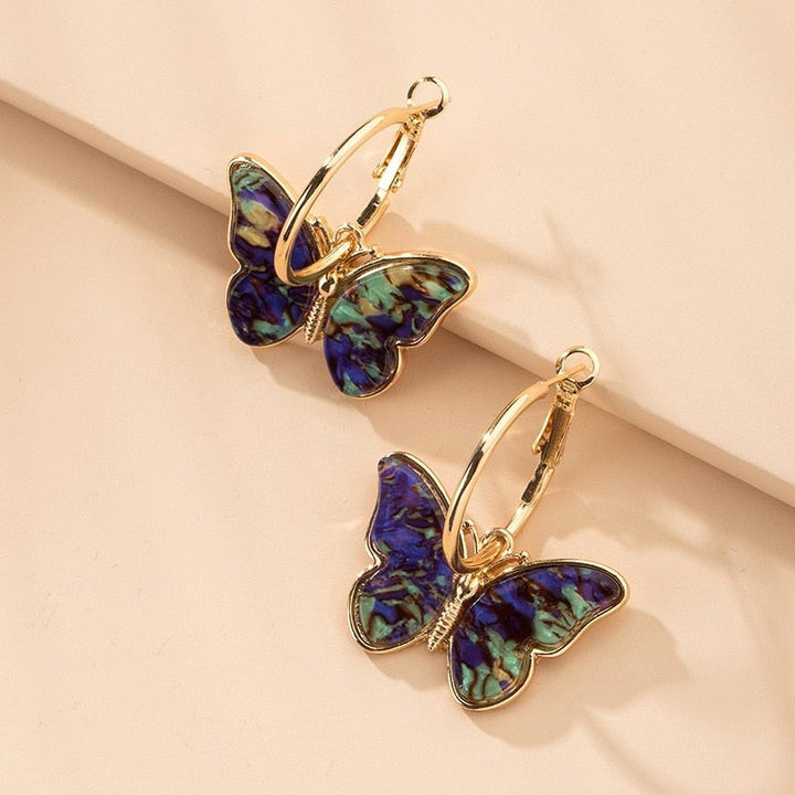Isla – Enamel Butterfly Crystal Earrings