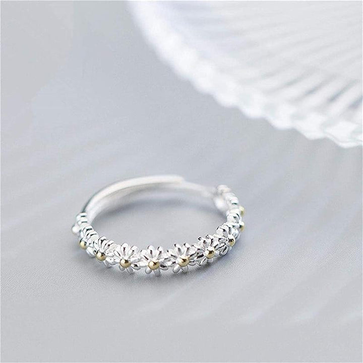 Dalia Adjustable Ring | Silver-Tone Copper with Hand-Painted Enamel