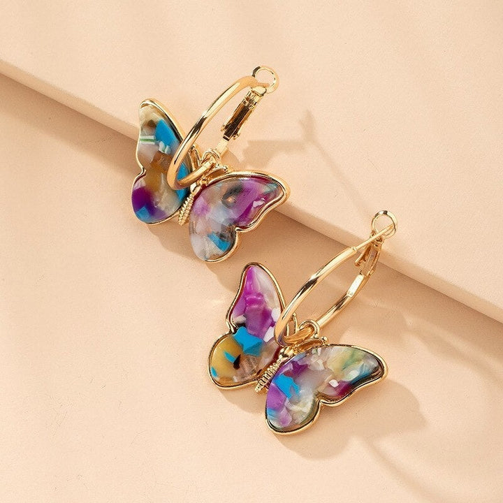 Isla – Enamel Butterfly Crystal Earrings