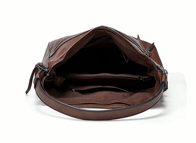 Martha – Wide Leather Hobo Bag