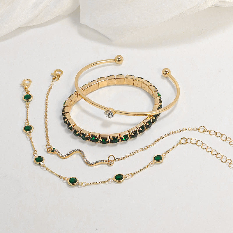 Sora Bracelet Set | Gold Zinc Alloy, Snake Design