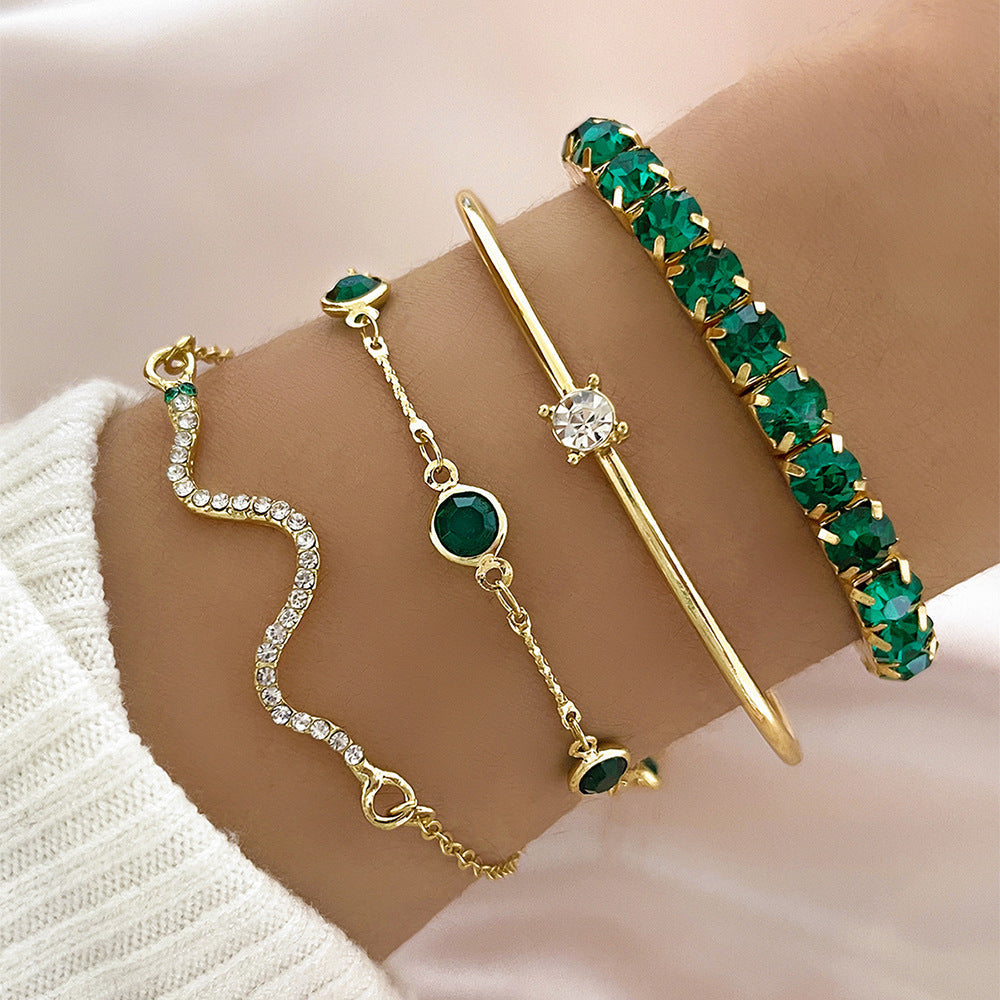 Sora Bracelet Set | Gold Zinc Alloy, Snake Design