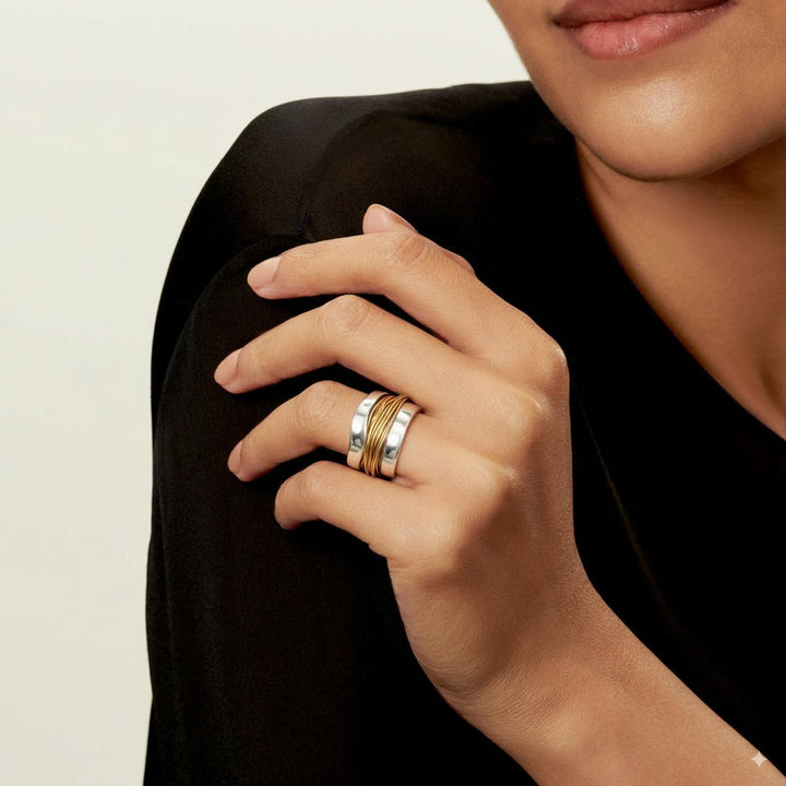 Viora Thread Ring | Braided Alloy Design, Antiqued Finish