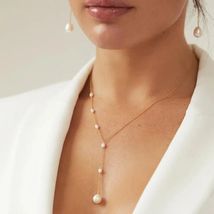 Valeria Necklace | Vintage Style Freshwater Pearl, 925 Sterling Silver
